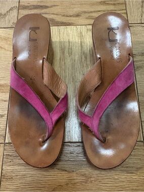 Women’s K. Jacques St. Tropez Magenta Pink Espadrille Wedge Sandals size 37